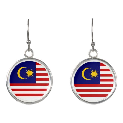 Patriotic Malaysia Flag Earrings
