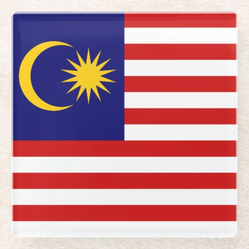 Patriotic Malaysia Flag Glass Coaster