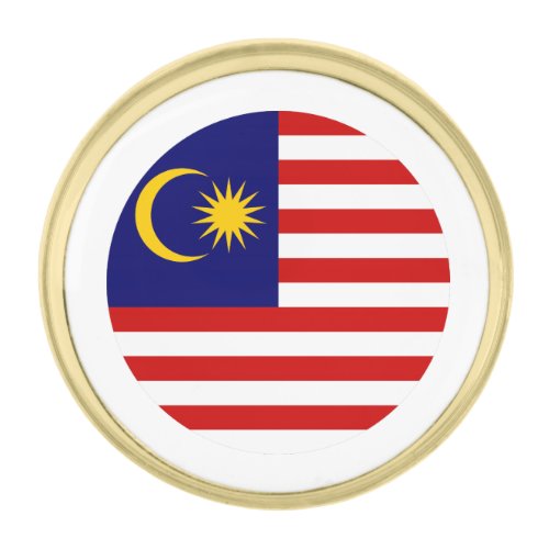 Patriotic Malaysia Flag Gold Finish Lapel Pin