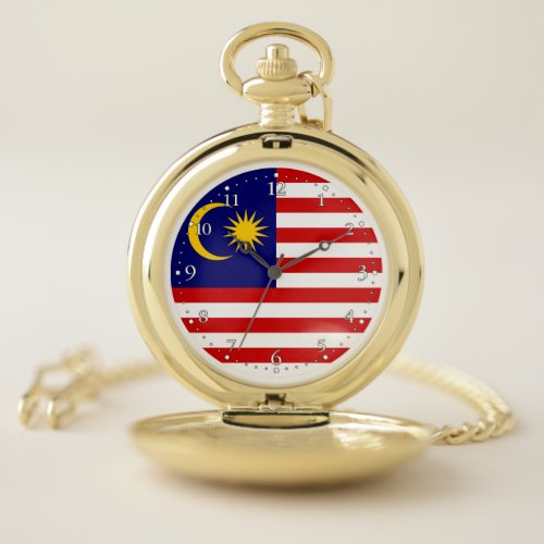 Patriotic Malaysia Flag Pocket Watch