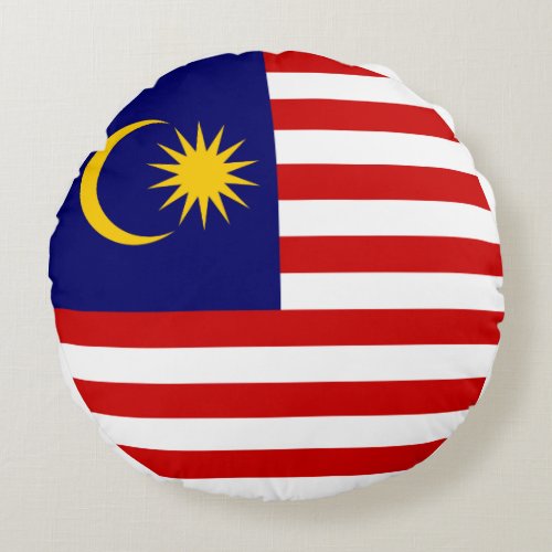Patriotic Malaysia Flag Round Pillow