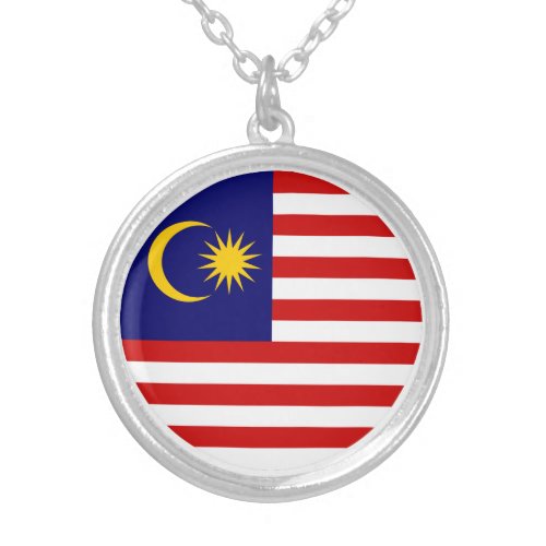 Patriotic Malaysia Flag Silver Plated Necklace