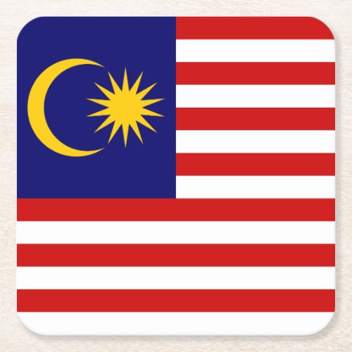 Patriotic Malaysia Flag Square Paper Coaster