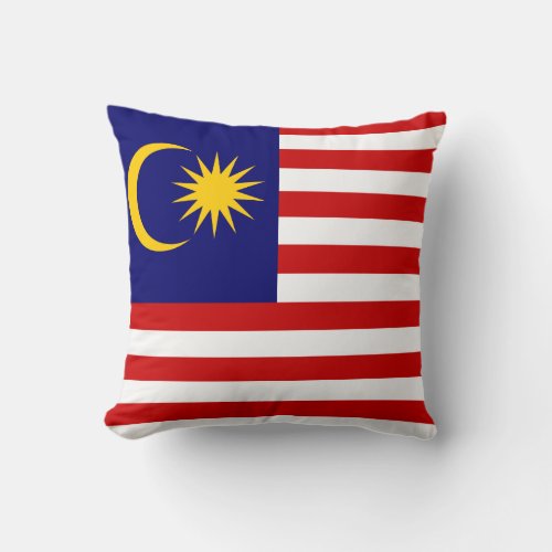 Patriotic Malaysia Flag Throw Pillow