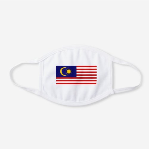 Patriotic Malaysia Flag White Cotton Face Mask