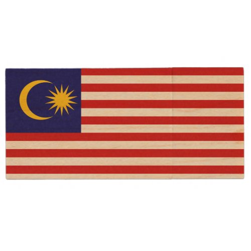 Patriotic Malaysia Flag Wood Flash Drive