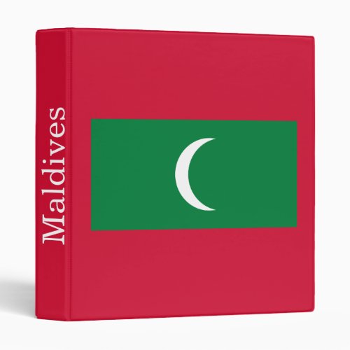 Patriotic Maldives Flag 3 Ring Binder