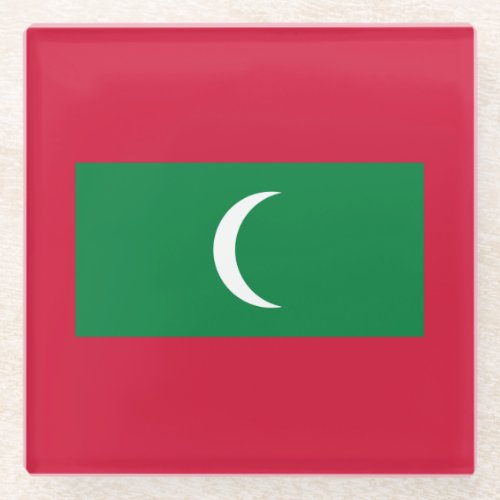 Patriotic Maldives Flag Glass Coaster