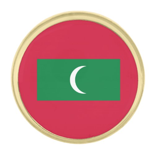 Patriotic Maldives Flag Gold Finish Lapel Pin