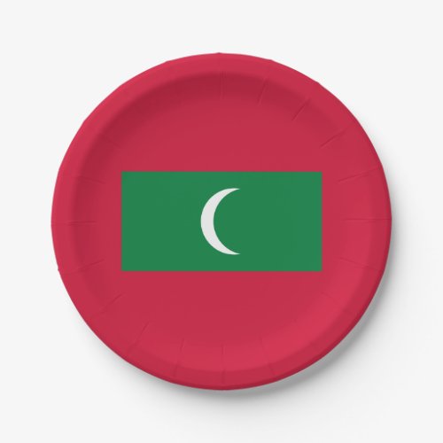 Patriotic Maldives Flag Paper Plates