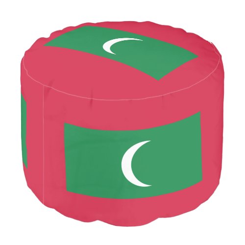 Patriotic Maldives Flag Pouf