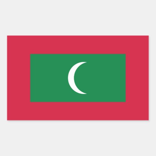 Patriotic Maldives Flag Rectangular Sticker