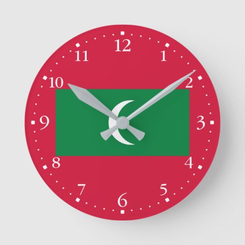Patriotic Maldives Flag Round Clock