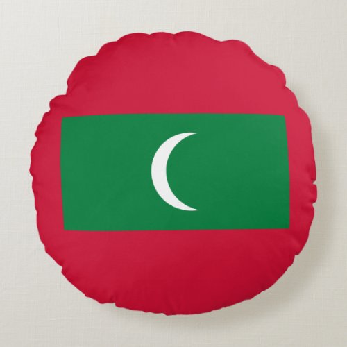 Patriotic Maldives Flag Round Pillow