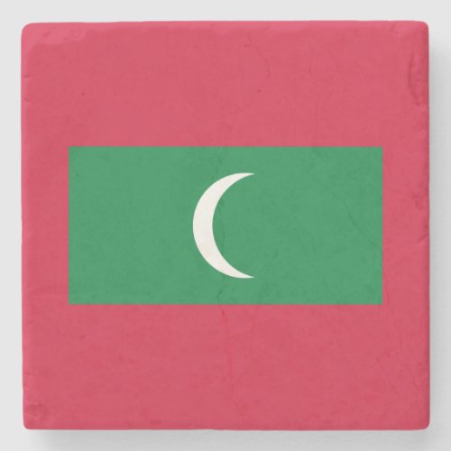 Patriotic Maldives Flag Stone Coaster