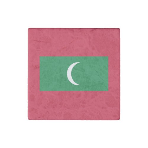 Patriotic Maldives Flag Stone Magnet
