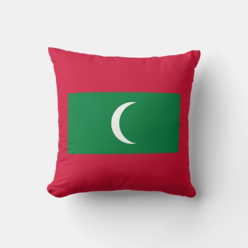 Patriotic Maldives Flag Throw Pillow