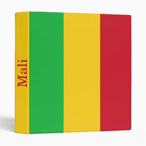 Patriotic Mali Flag 3 Ring Binder