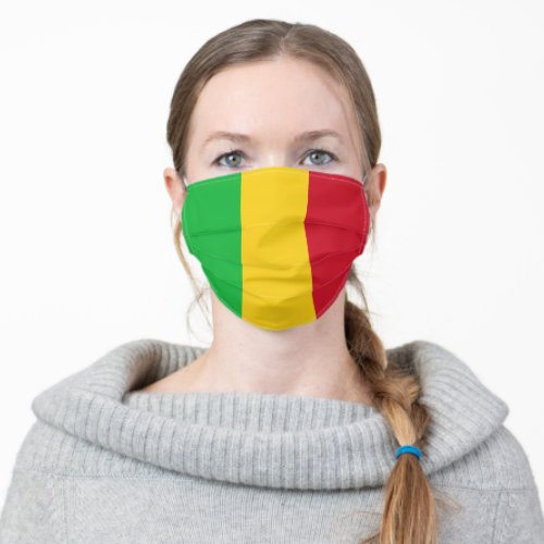 Patriotic Mali Flag Adult Cloth Face Mask