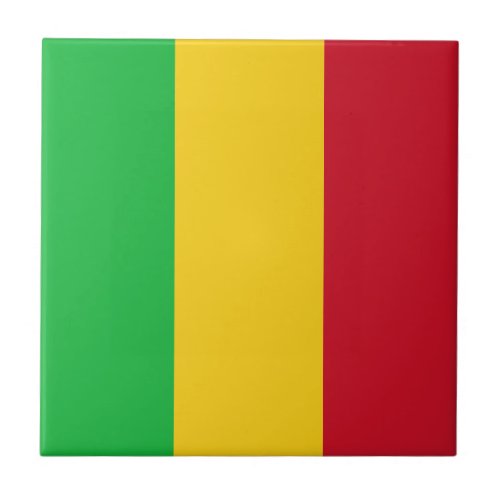 Patriotic Mali Flag Ceramic Tile