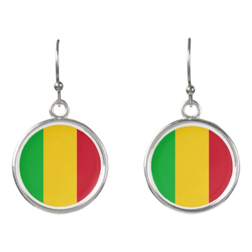 Patriotic Mali Flag Earrings