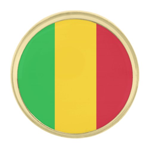Patriotic Mali Flag Gold Finish Lapel Pin