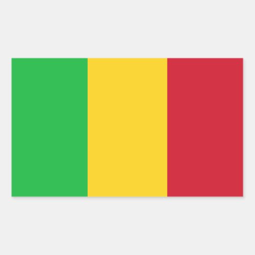 Patriotic Mali Flag Rectangular Sticker