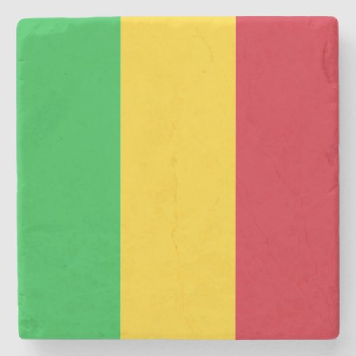 Patriotic Mali Flag Stone Coaster