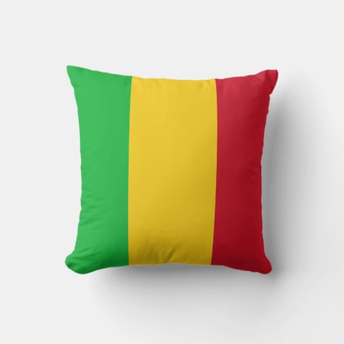 Patriotic Mali Flag Throw Pillow
