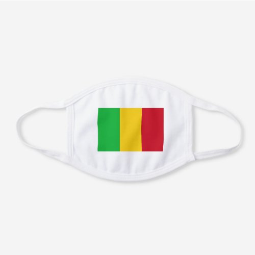 Patriotic Mali Flag White Cotton Face Mask