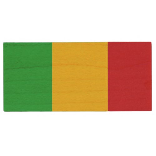 Patriotic Mali Flag Wood Flash Drive