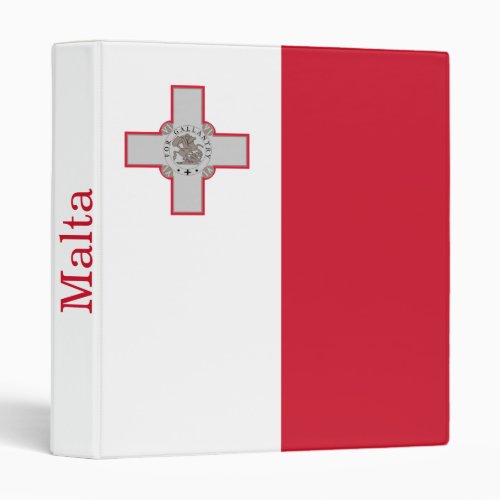 Patriotic Malta Flag 3 Ring Binder