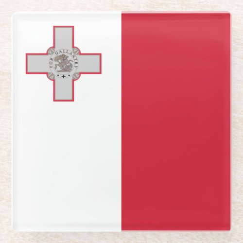 Patriotic Malta Flag Glass Coaster