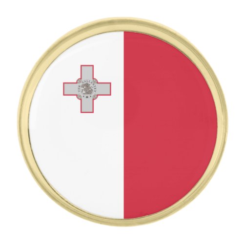 Patriotic Malta Flag Gold Finish Lapel Pin