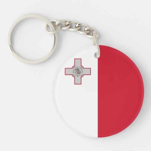 Patriotic Malta Flag Keychain