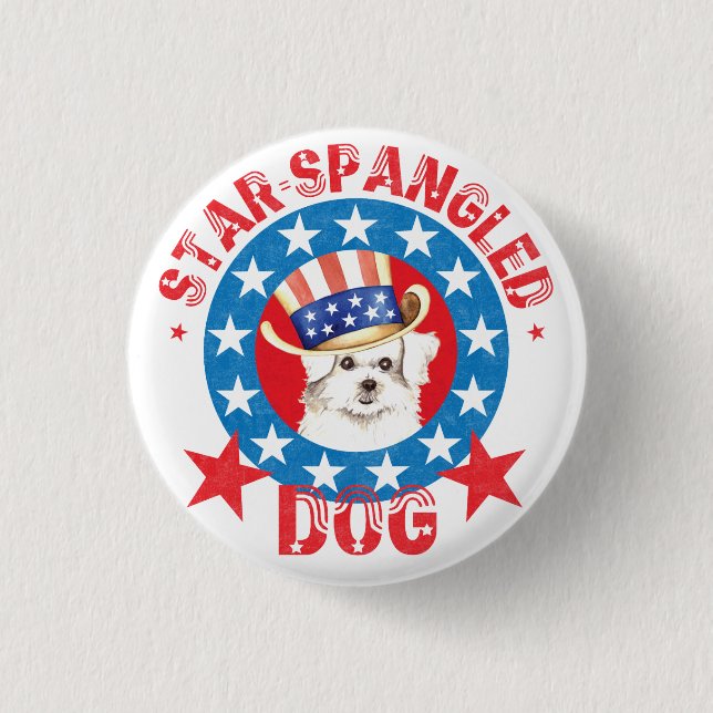 Patriotic Maltese Button (Front)