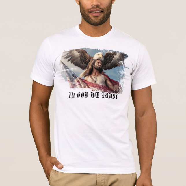 *~* Patriotic Man Flag AP27 Eagle Patriot T-Shirt (Front)