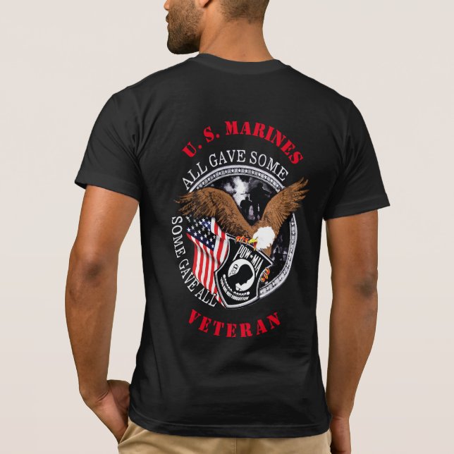 Patriotic Marines Vet Military Tribute T-Shirt (Back)