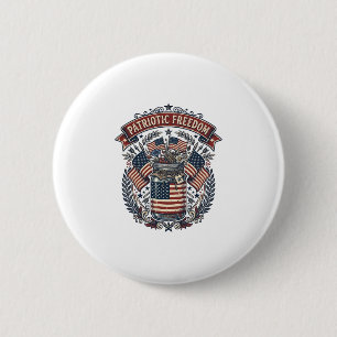 Patriotic Mason Jar Country Life Button