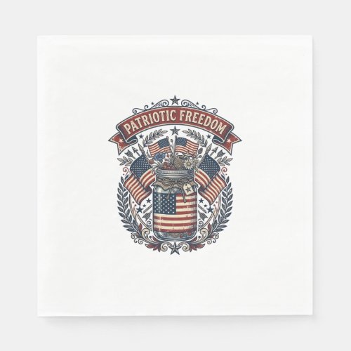 Patriotic Mason Jar Country Life Napkins