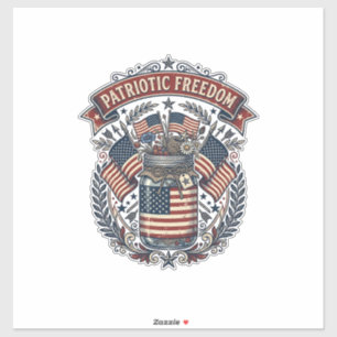 Patriotic Mason Jar Country Life Sticker