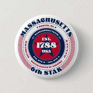 Patriotic Massachusetts Circle with State Details Button