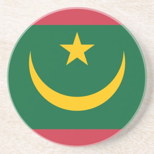 Patriotic Mauritania Flag Coaster