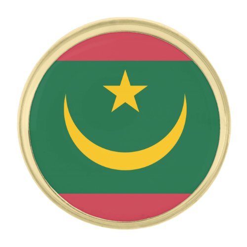 Patriotic Mauritania Flag Gold Finish Lapel Pin