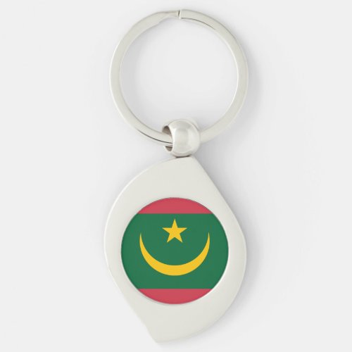 Patriotic Mauritania Flag Keychain