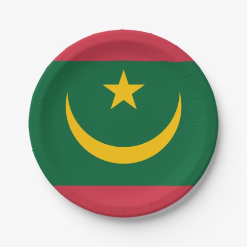 Patriotic Mauritania Flag Paper Plates