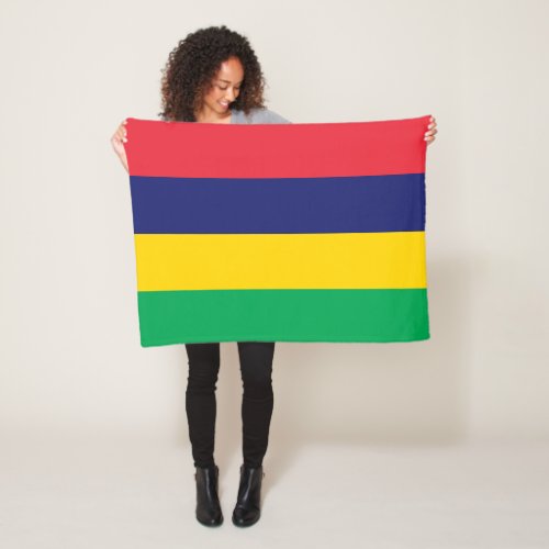 Patriotic Mauritius Flag Fleece Blanket