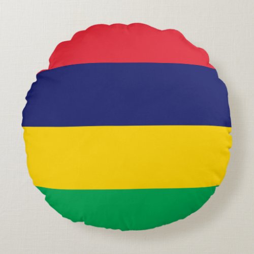 Patriotic Mauritius Flag Round Pillow