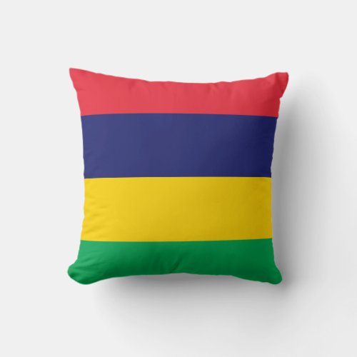 Patriotic Mauritius Flag Throw Pillow