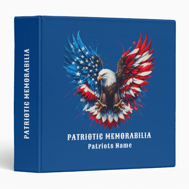 Patriotic Memorabilia American Bold Eagle 3 Ring Binder (Front/Spine)